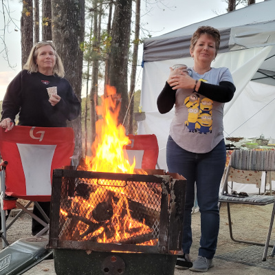 Rose and Carol at the Fire