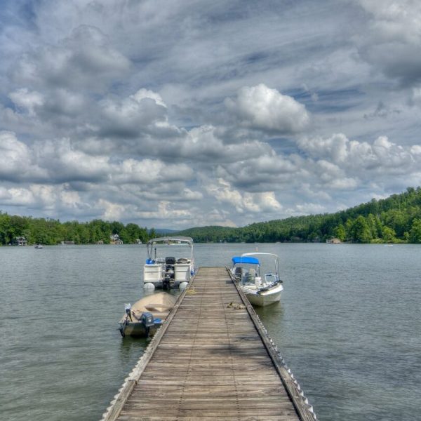 Boats tied to the dock on Lake Burton at Moccasin Creek State Park in Clarkesville, GA on Sunday, June 11, 2017. Copyright 2017 Jason Barnette